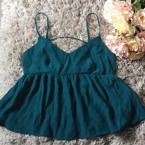 Dark teal spaghetti strap baby doll tank